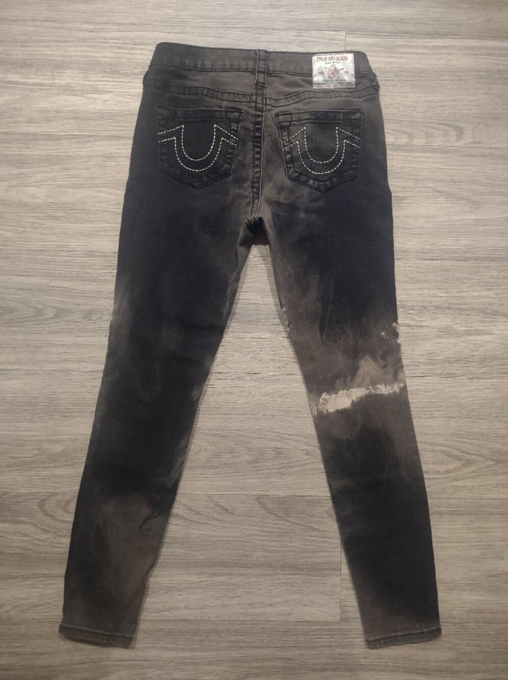 True Religion Black Skinny Jeans with Washed Detail